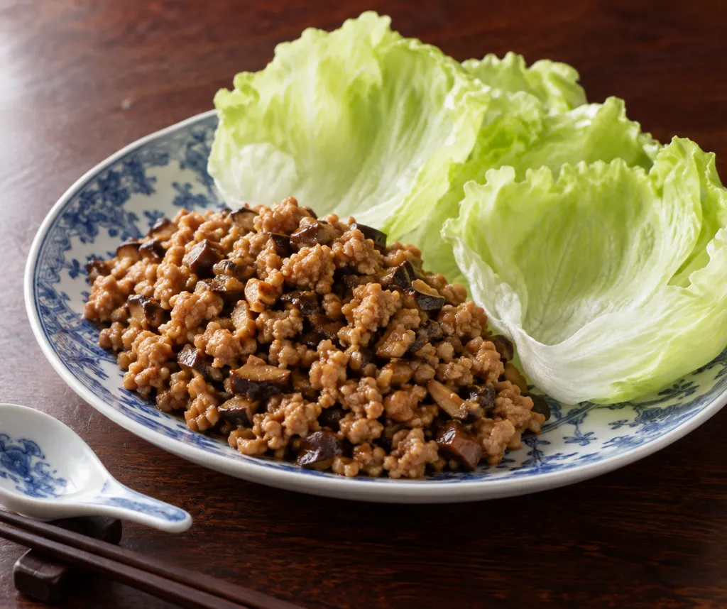 豚ひき肉と干ししいたけのレタス包みの完成イメージ