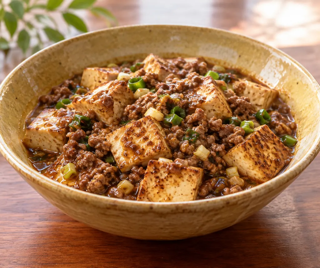 合いびき肉とねぎの麻婆豆腐の完成イメージ