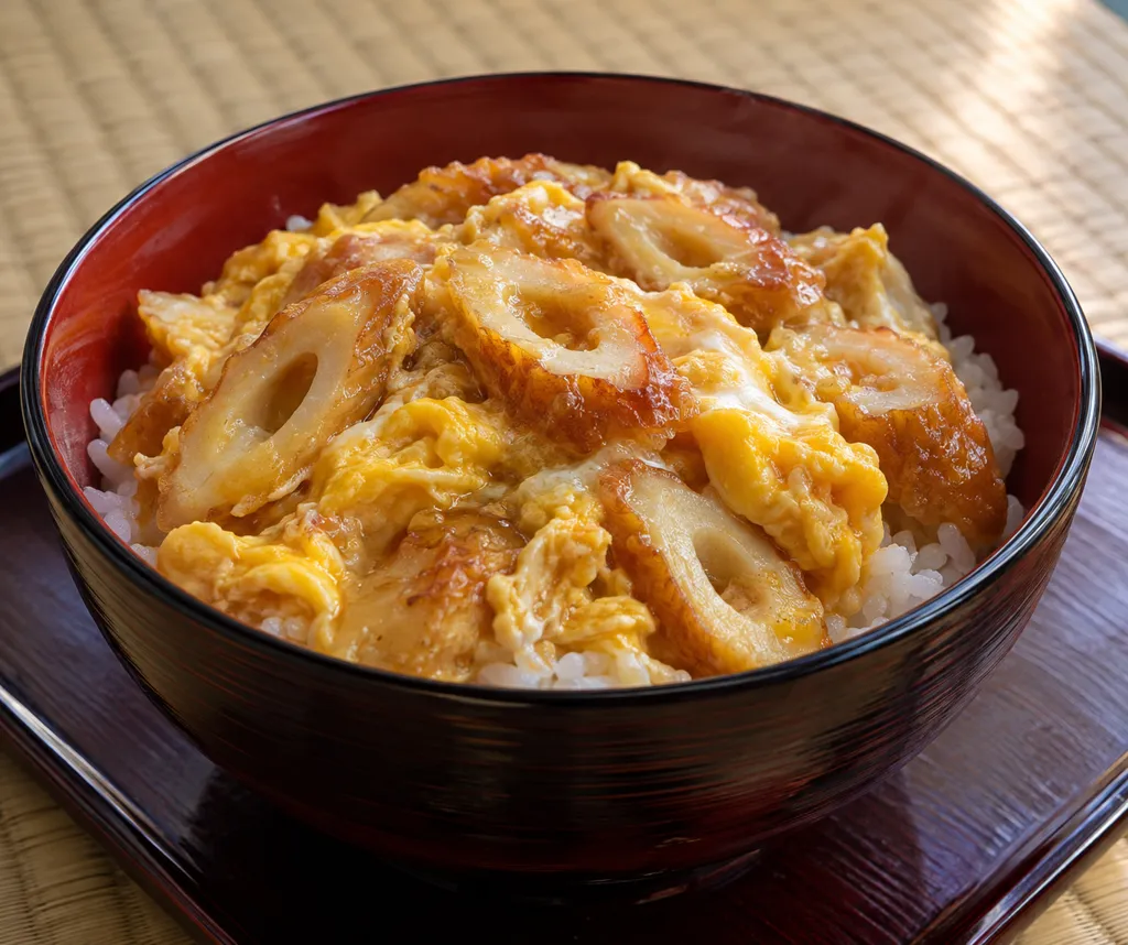 ちくわと卵の味噌だれ丼の完成イメージ