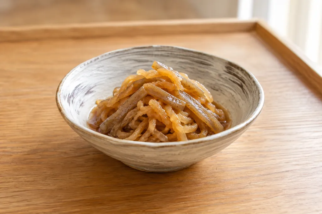 切り干し大根とこんにゃくの煮物の完成イメージ