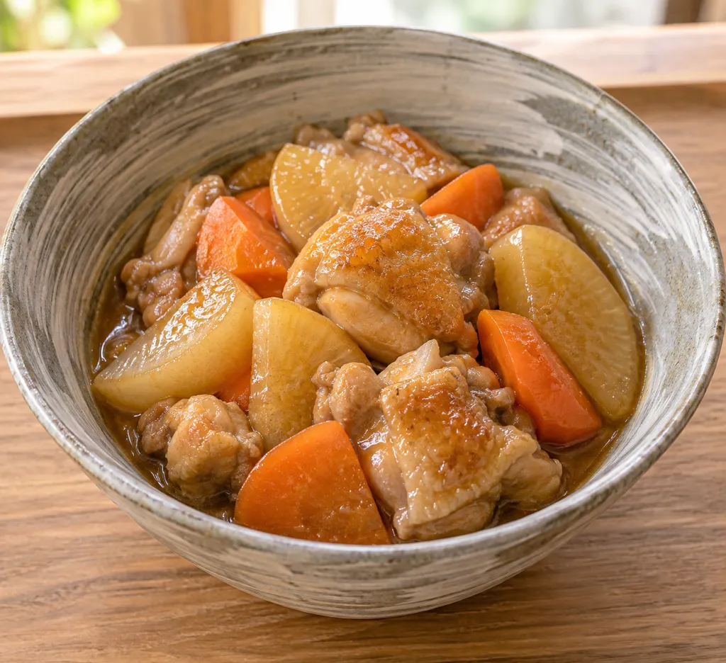 鶏もも肉と大根の味噌煮の完成イメージ