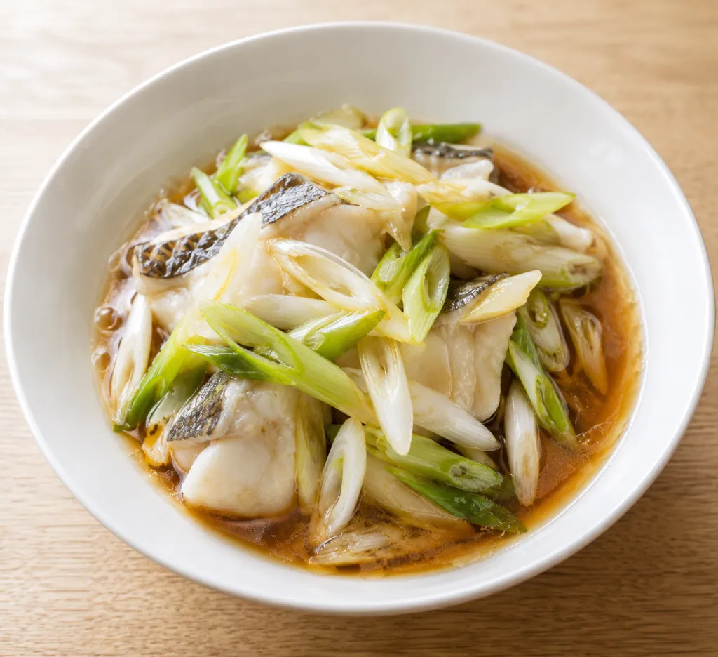 レンジたらとねぎの中華蒸しの完成イメージ