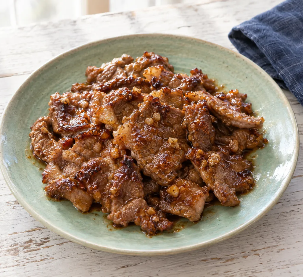 ラム肉のにんにく味噌焼きの完成イメージ
