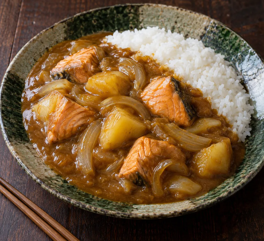 鮭とじゃがいもの和風カレーの完成イメージ