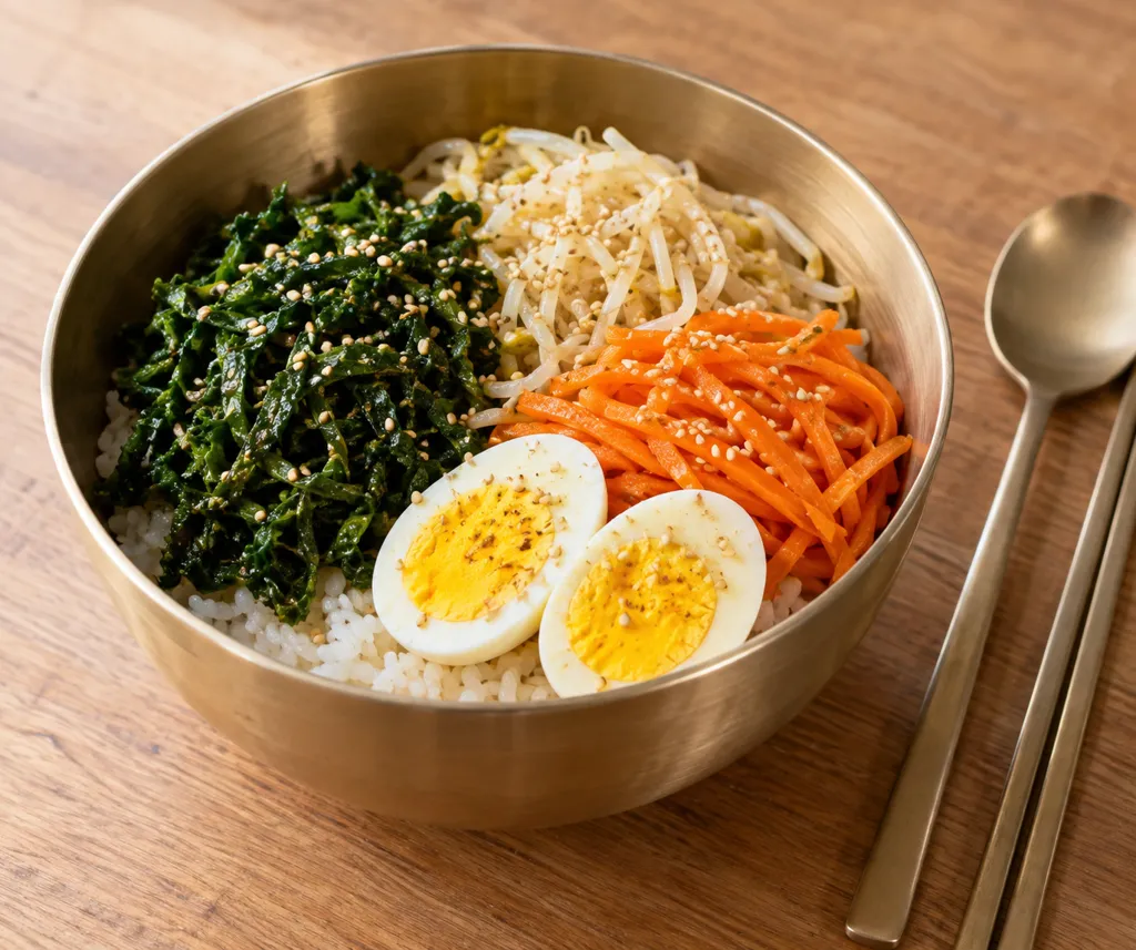 ケールのナムル丼の完成イメージ