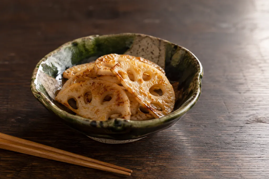 れんこんのしょうが醤油マヨ焼きの完成イメージ