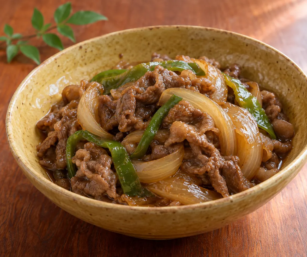 ラム肉と玉ねぎの味噌煮の完成イメージ