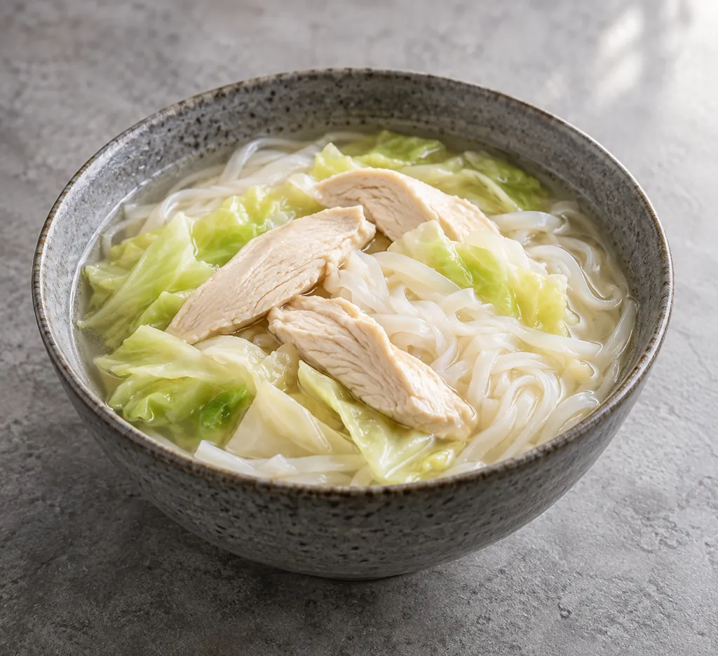 鶏むね肉とキャベツのしょうがフォーの完成イメージ
