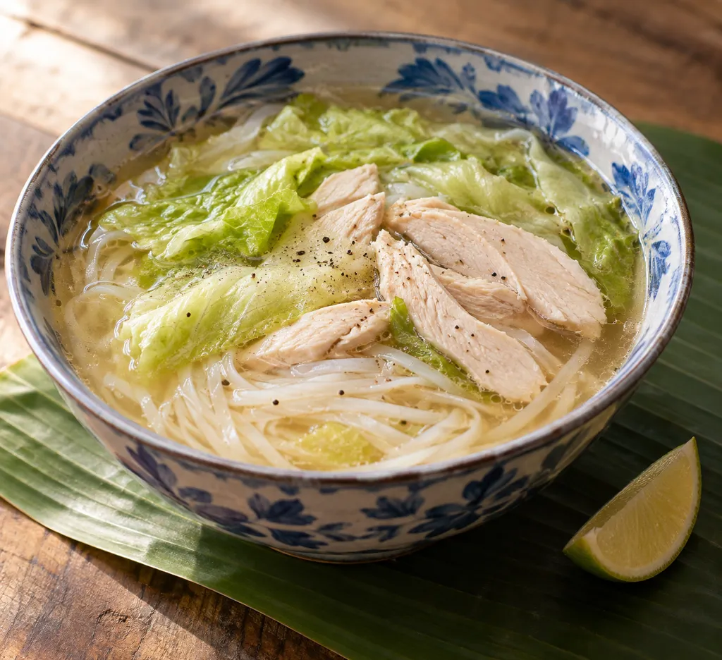 鶏むね肉とレタスのフォーの完成イメージ