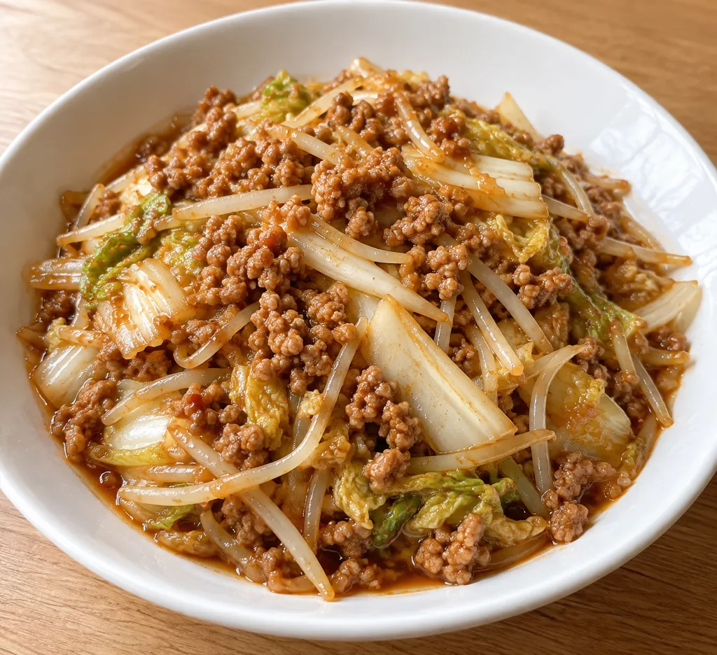 豚ひき肉の辛味噌炒めの完成イメージ