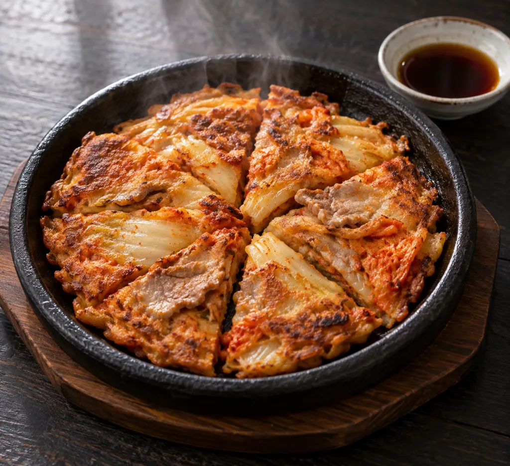 豚ロースと白菜のキムチチヂミの完成イメージ