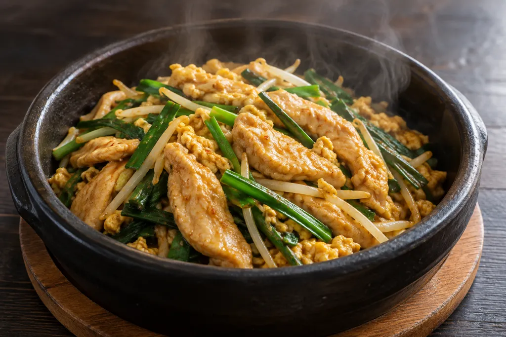 鶏むね肉ともやしのタイ風カレー炒めの完成イメージ