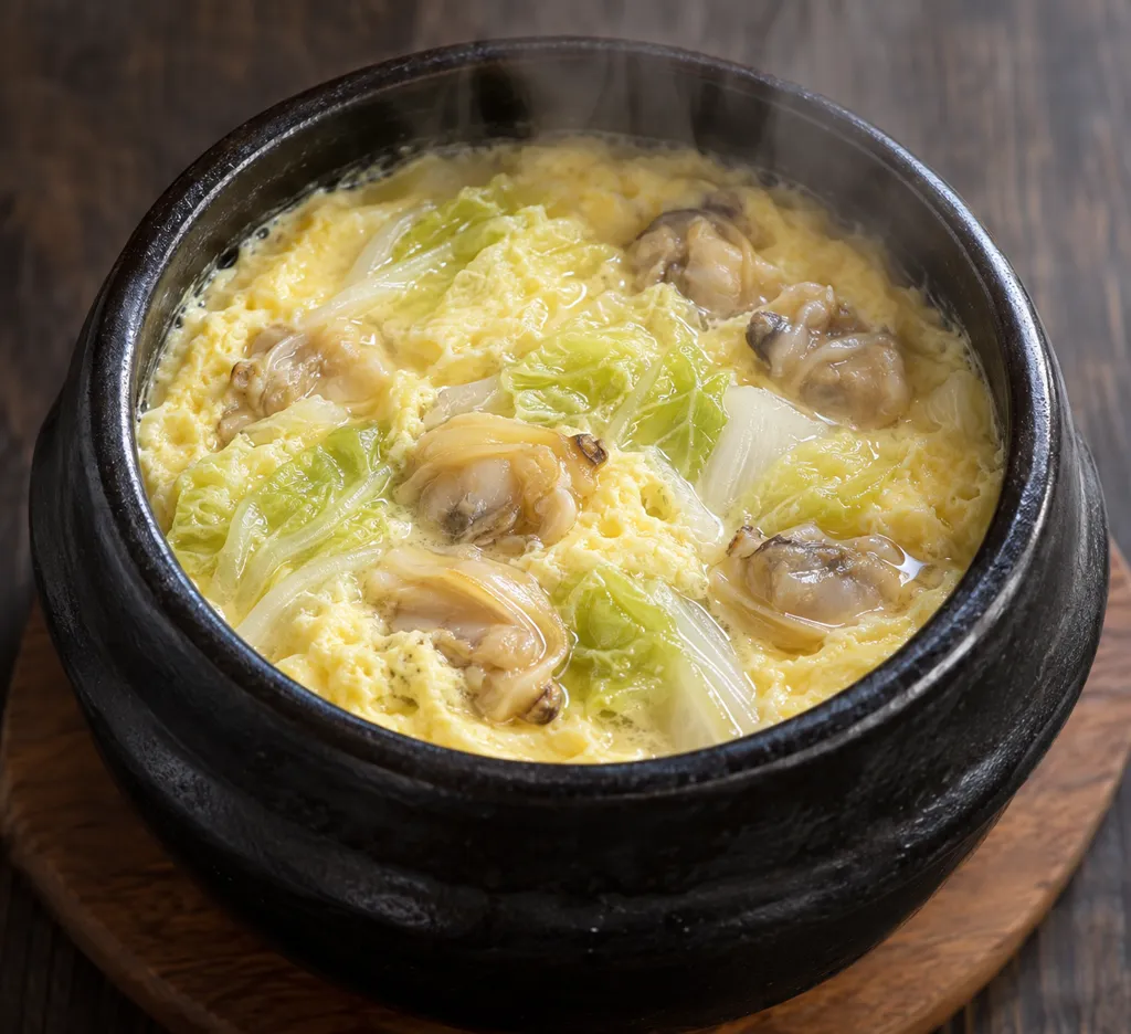 あさりと白菜の韓国茶碗蒸しの完成イメージ