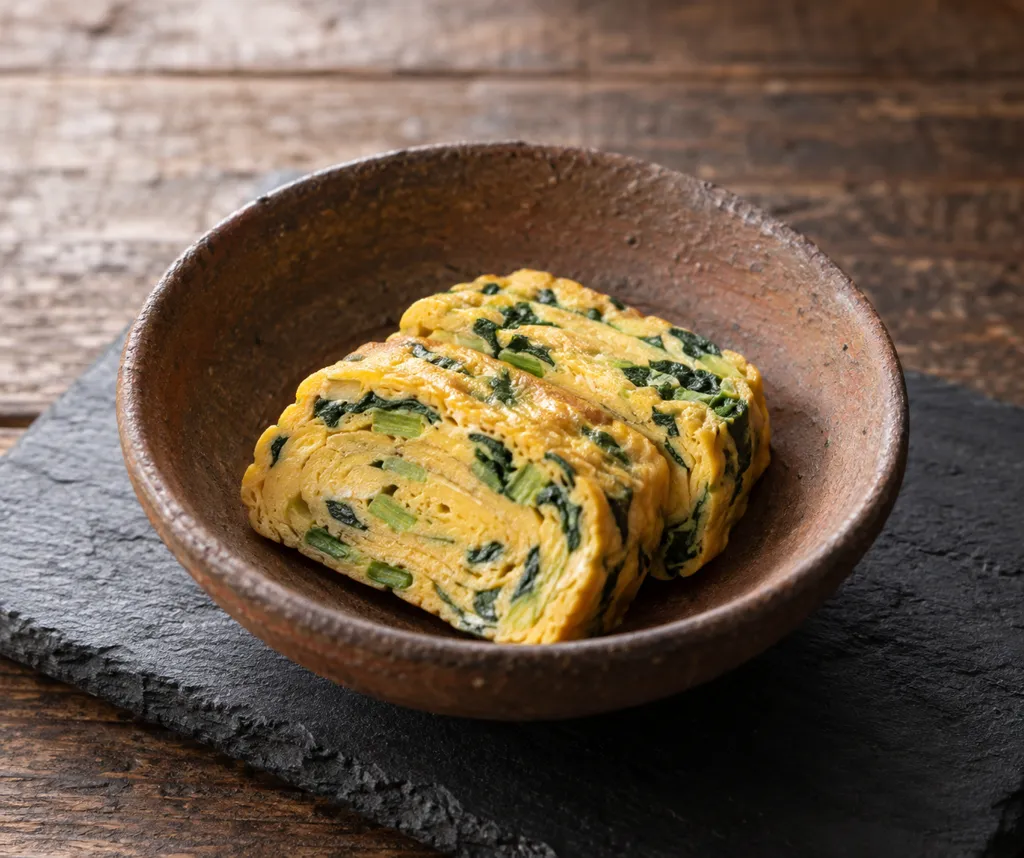 小松菜の厚焼き卵の完成イメージ