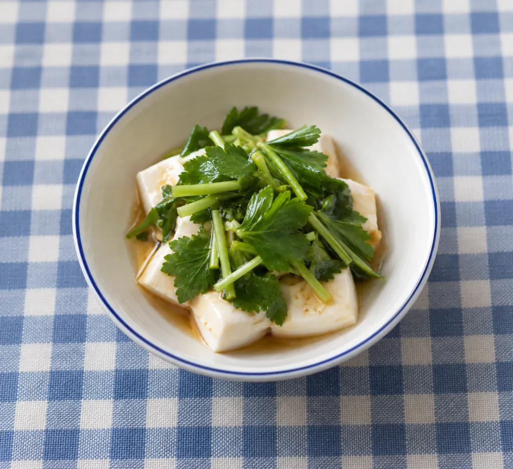 豆腐と三つ葉のサラダの完成イメージ