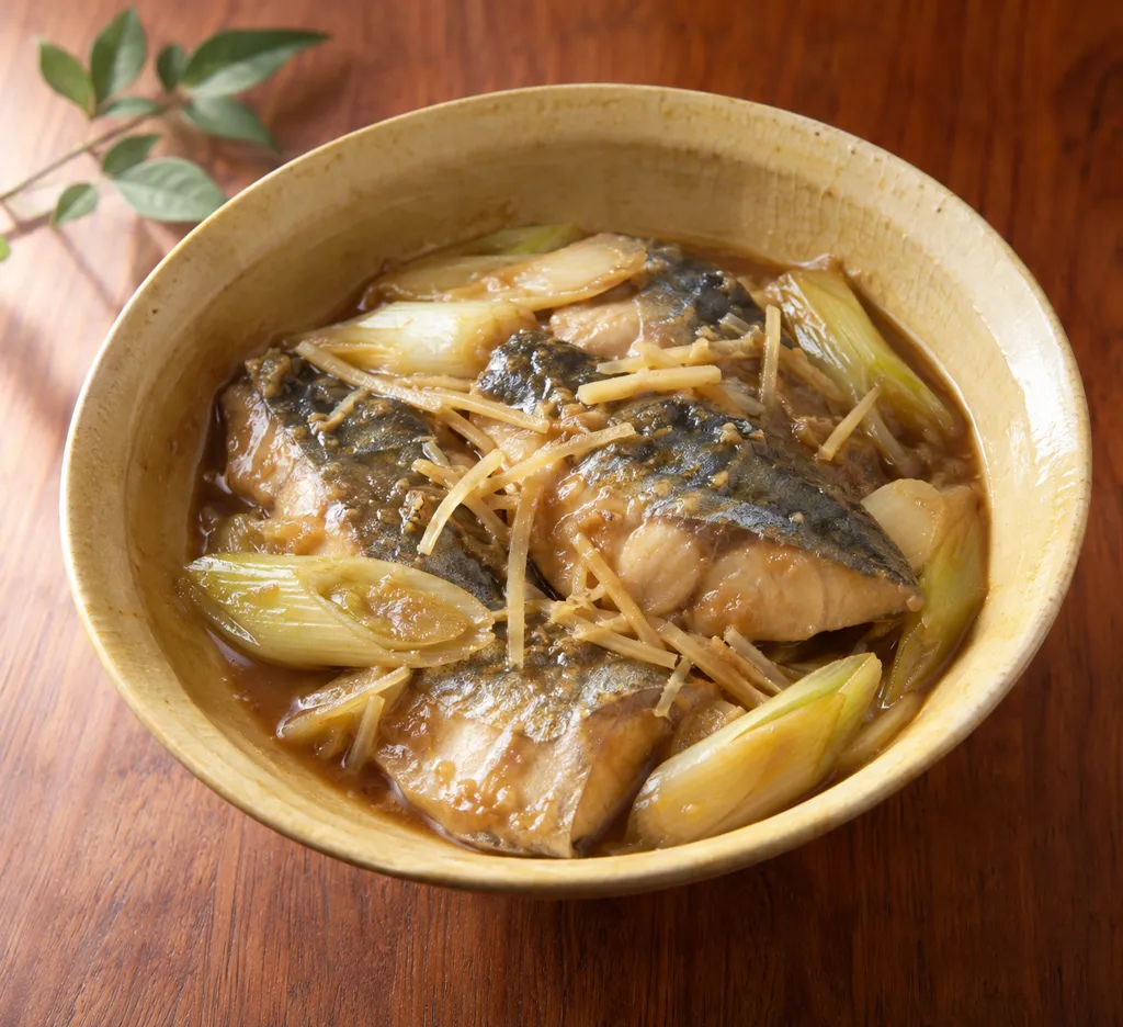 あじとねぎのしょうが味噌煮の完成イメージ