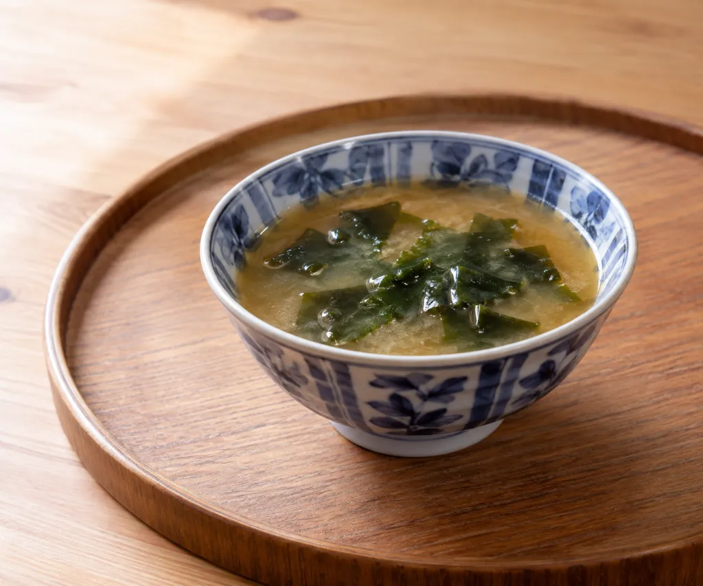 わかめの即席味噌汁の完成イメージ