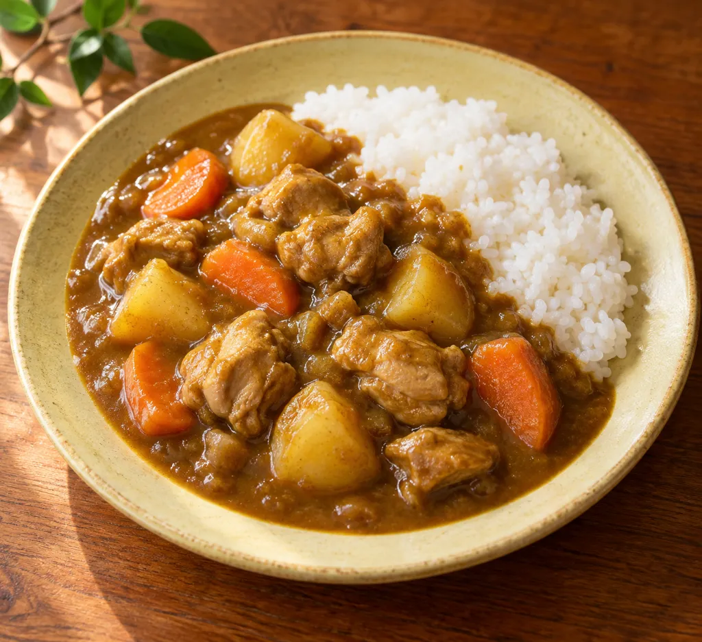鶏もも肉とにんじんのしょうが和風カレーの完成イメージ