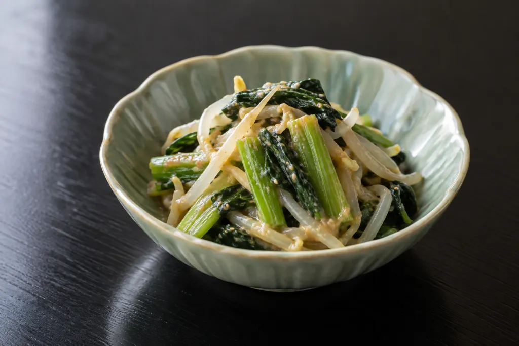 小松菜ともやしの中華ごま味噌和えの完成イメージ