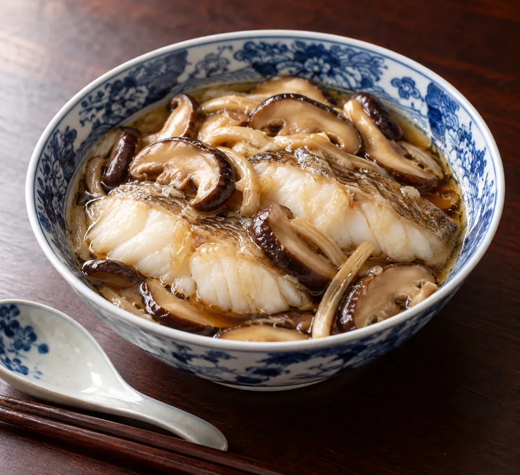 たらとしいたけの中華蒸しの完成イメージ