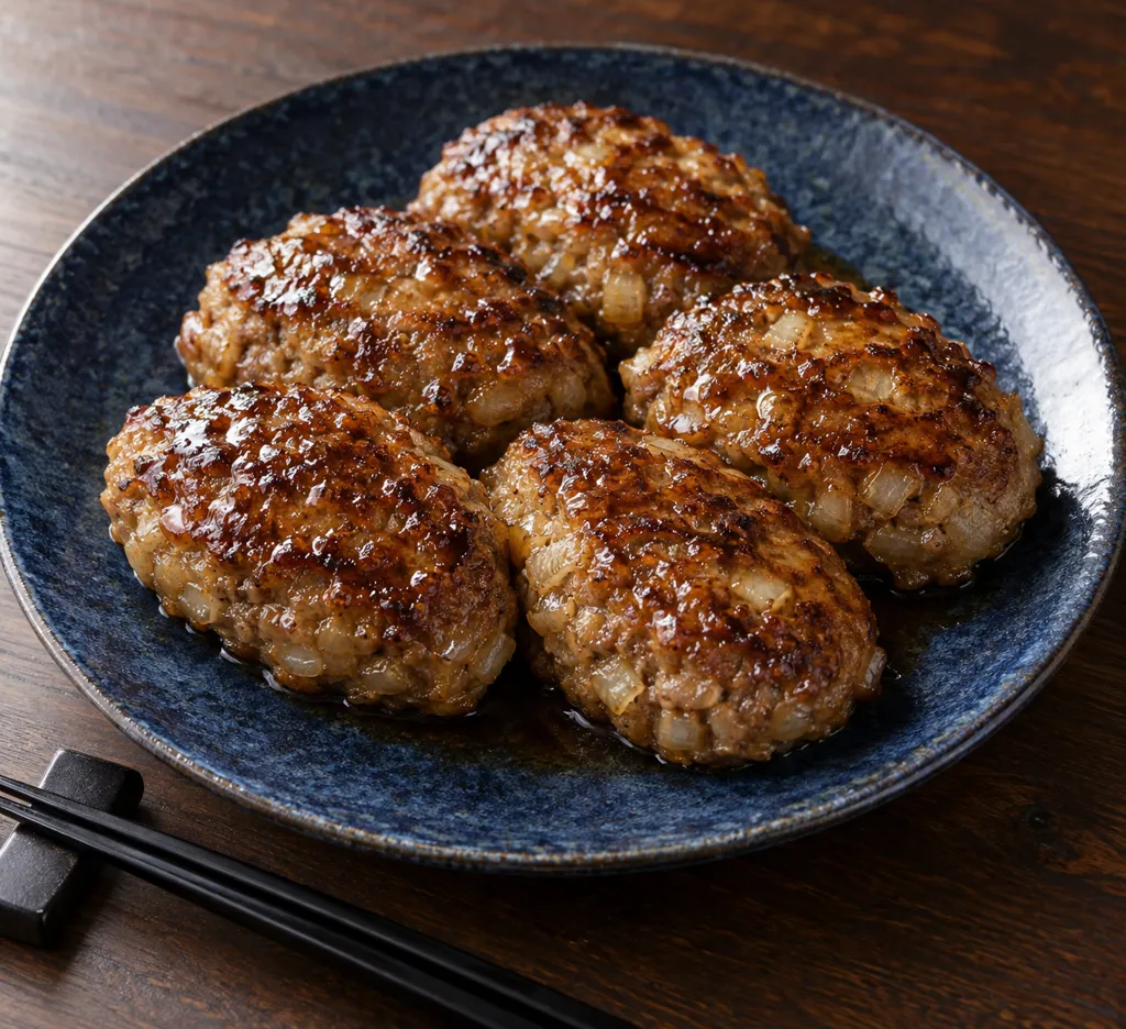 合いびき肉と玉ねぎのつくね焼きの完成イメージ
