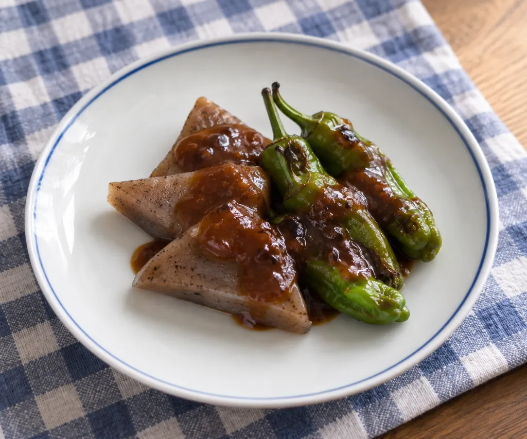 ししとうのこんにゃく田楽の完成イメージ