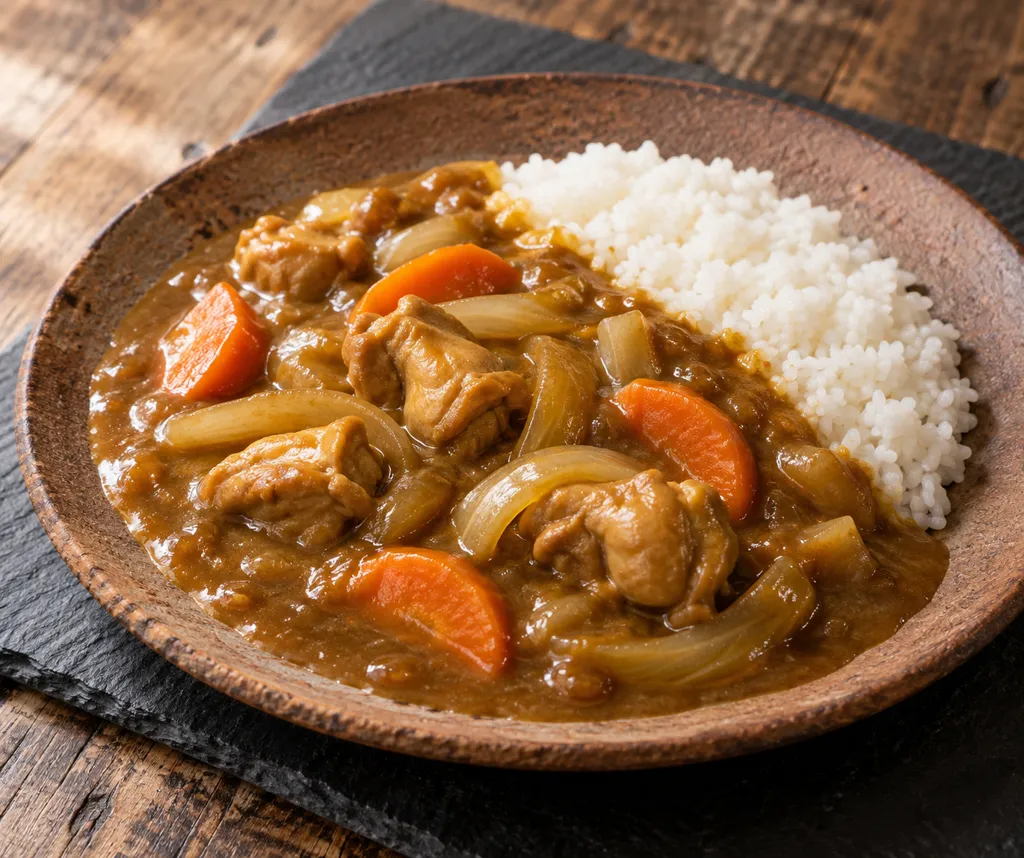 鶏もも肉と玉ねぎの和風カレーの完成イメージ