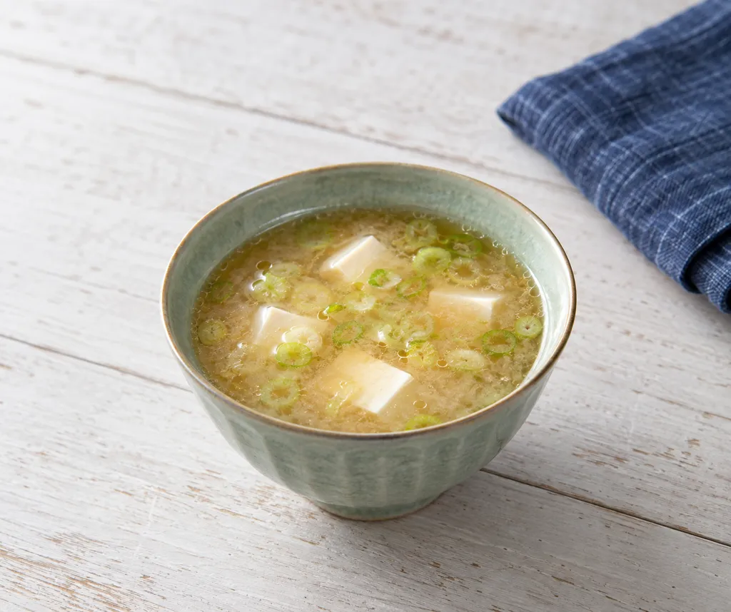 豆腐とねぎの即席味噌汁の完成イメージ