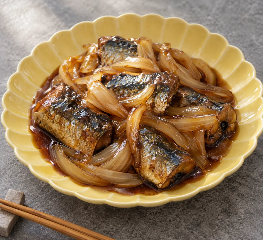 いわしと玉ねぎの黒酢あんの完成イメージ