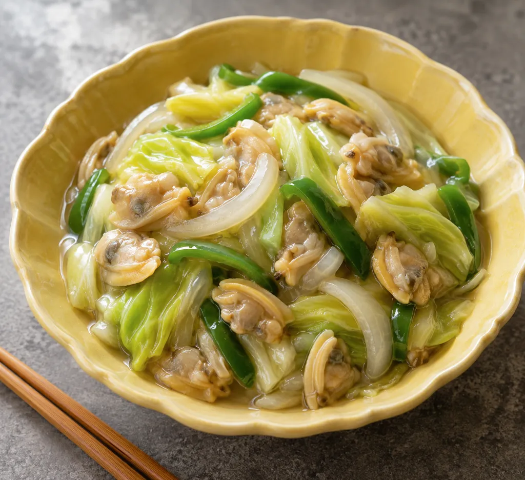 あさりとキャベツの八宝菜あんの完成イメージ