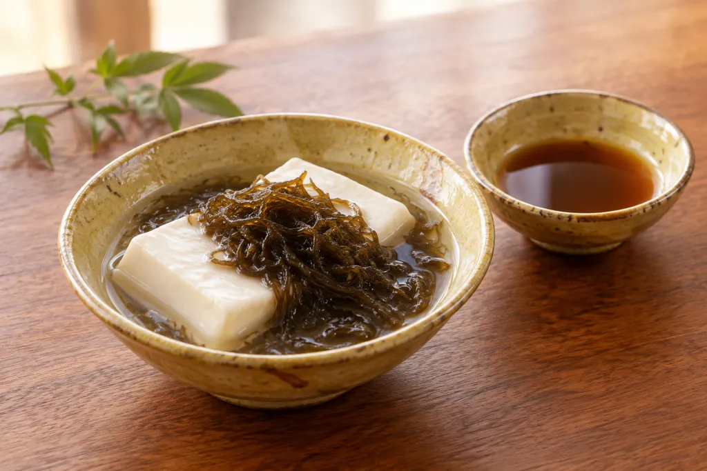 もずくの湯豆腐の完成イメージ