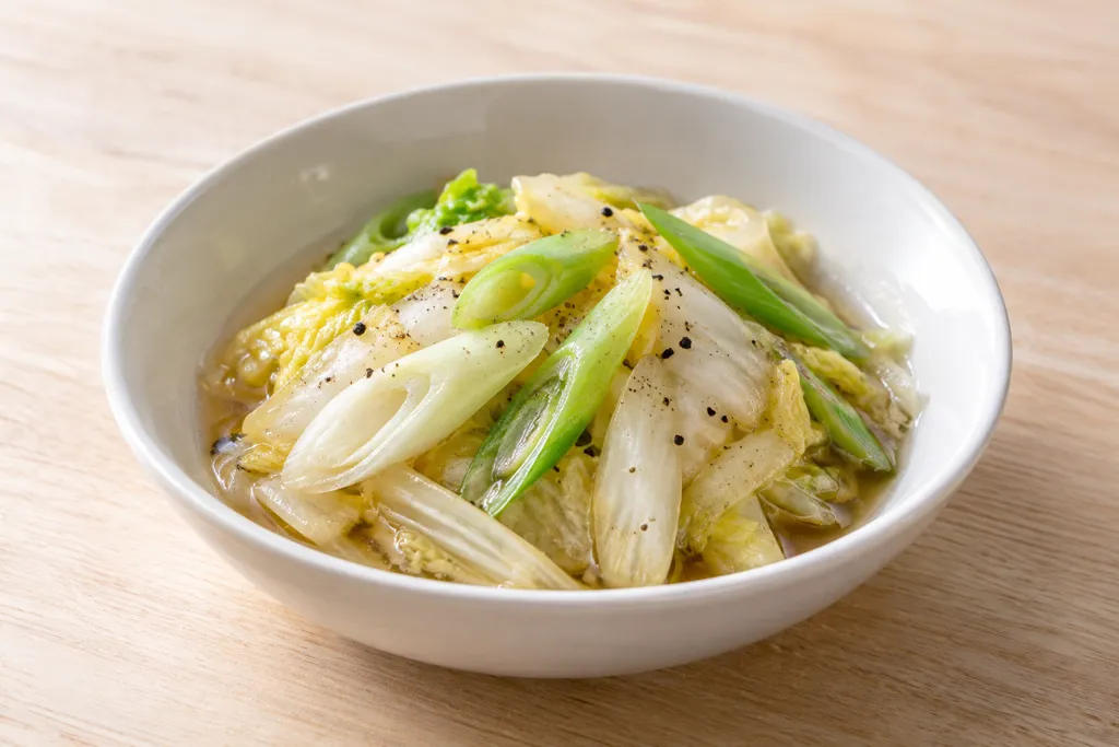 白菜とねぎの中華蒸しの完成イメージ