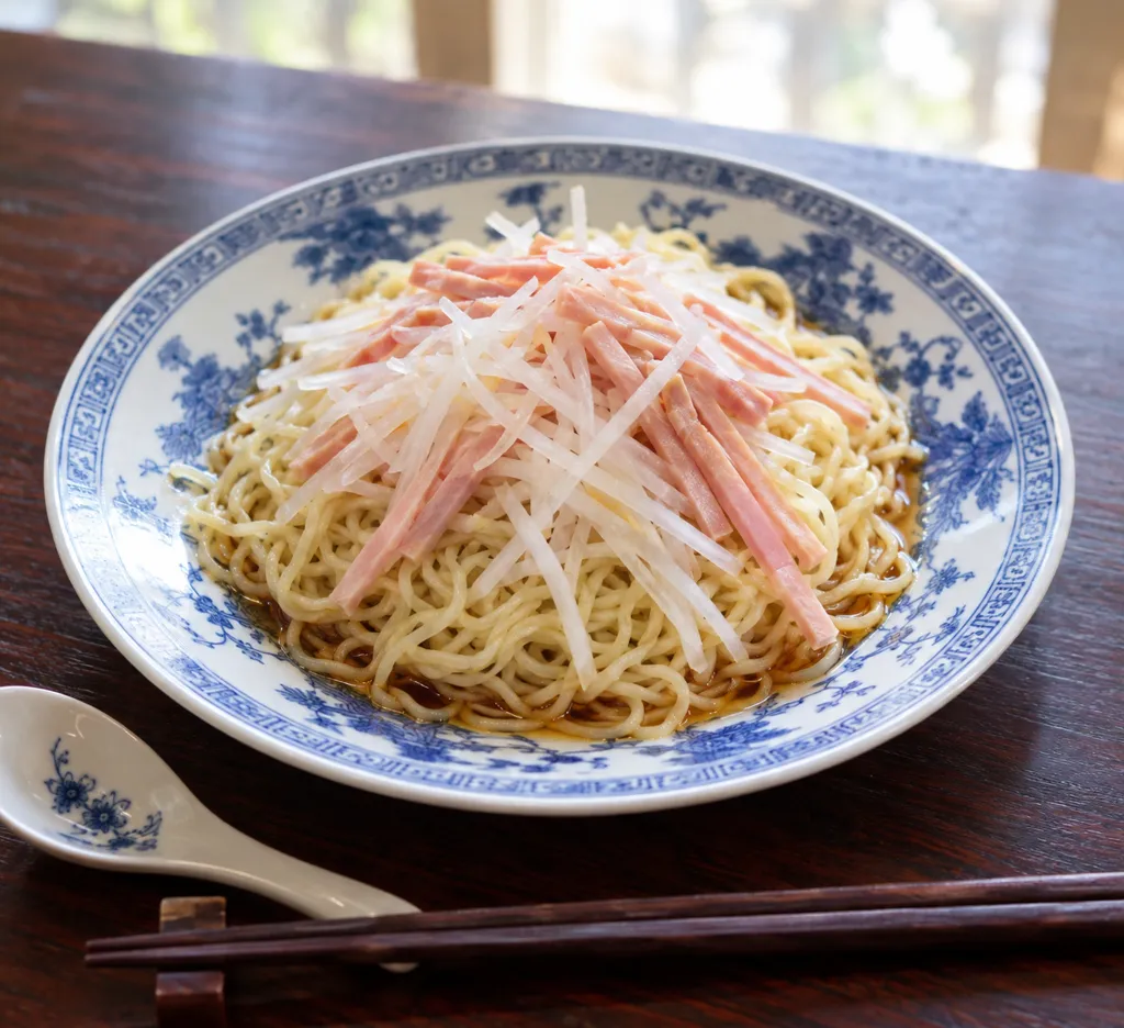 ハムと大根の冷やし中華の完成イメージ