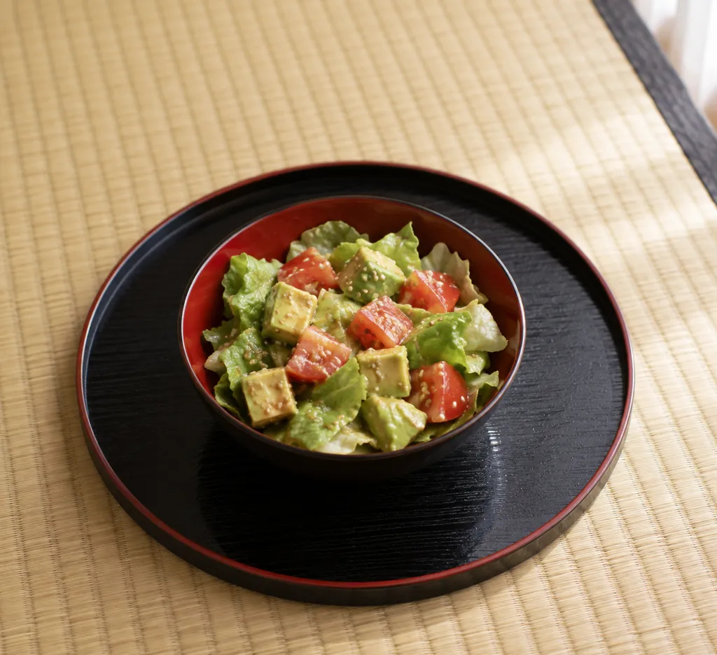 レタスとアボカドのごまサラダの完成イメージ