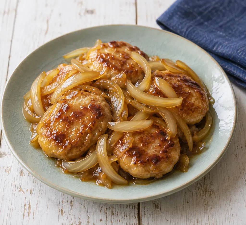鶏つくねと玉ねぎの生姜焼きの完成イメージ