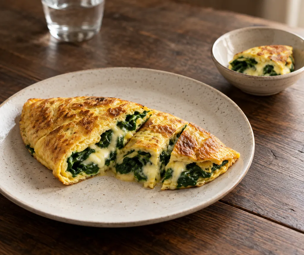 ほうれん草のチーズオムレツの完成イメージ