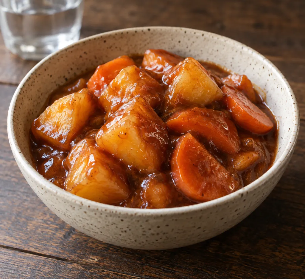 じゃがいもとにんじんのデミ煮の完成イメージ