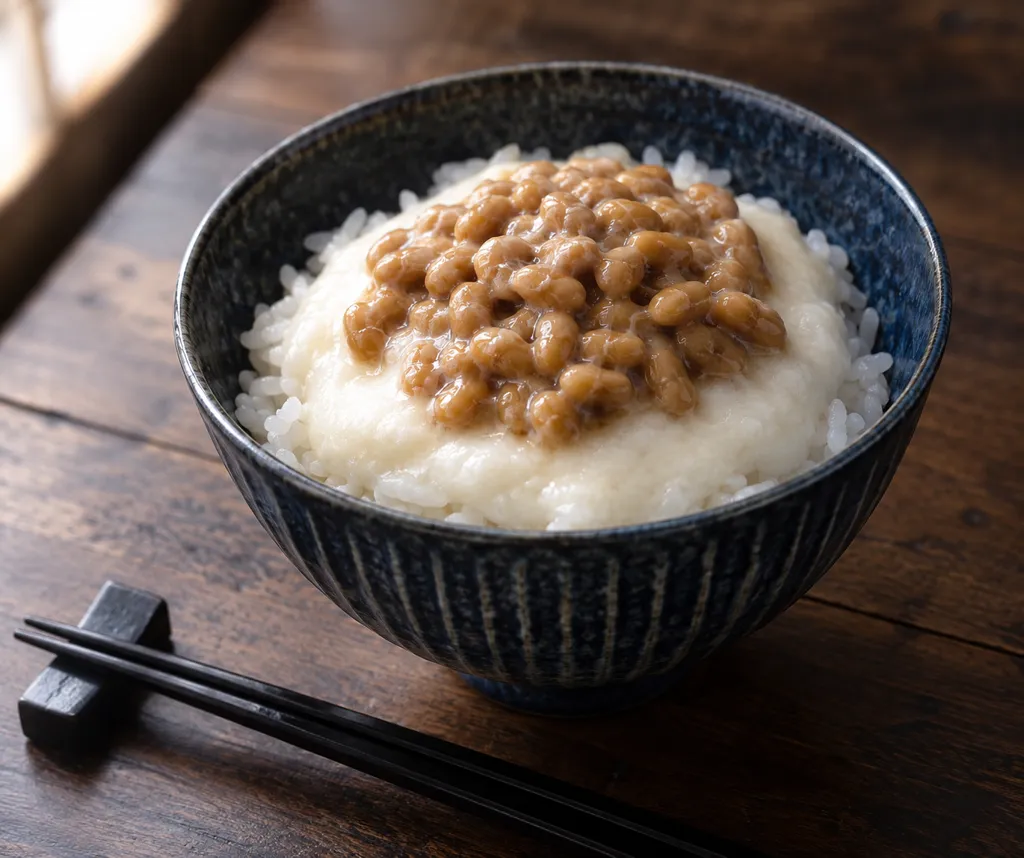 納豆と長芋のとろろ丼の完成イメージ