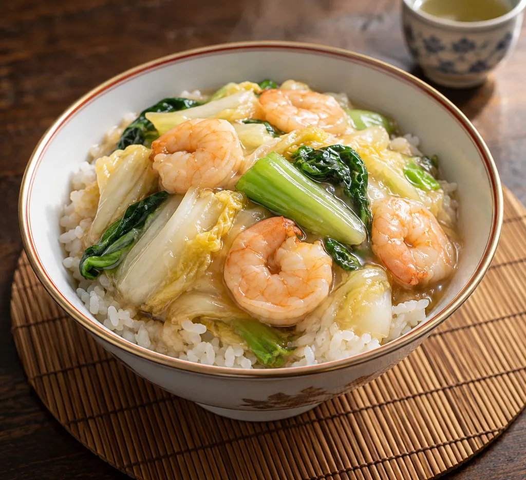 時短えびと白菜の中華丼の完成イメージ