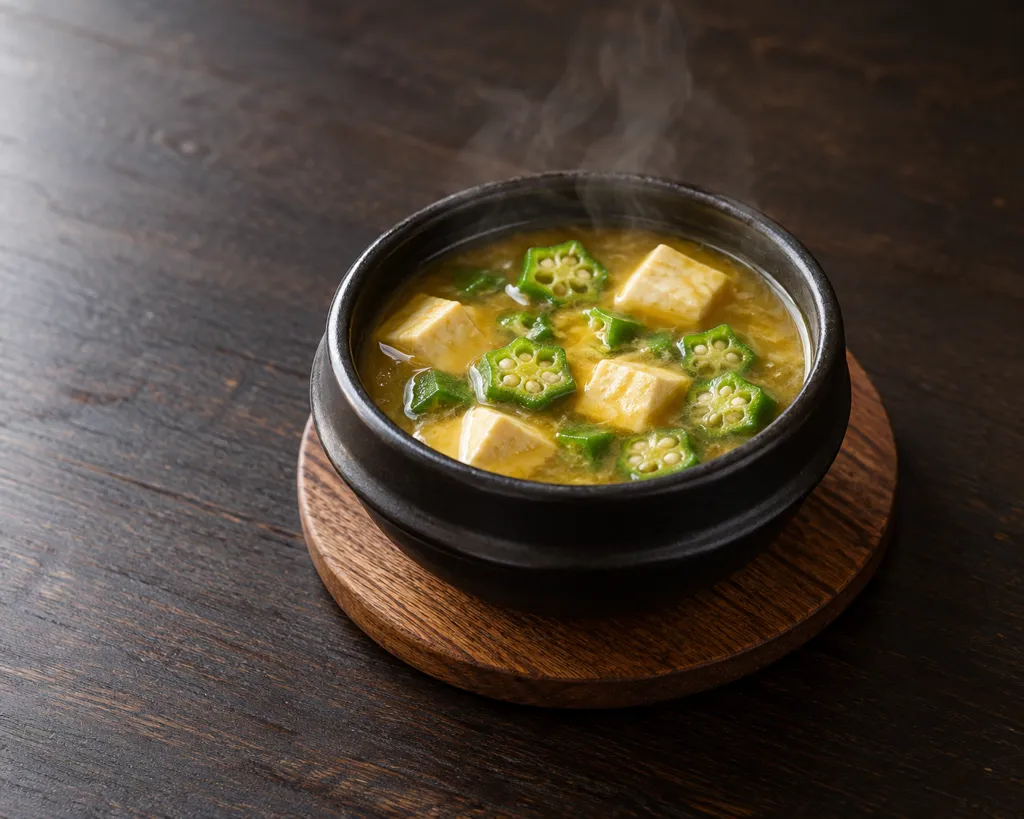 オクラと豆腐のカレー野菜汁の完成イメージ