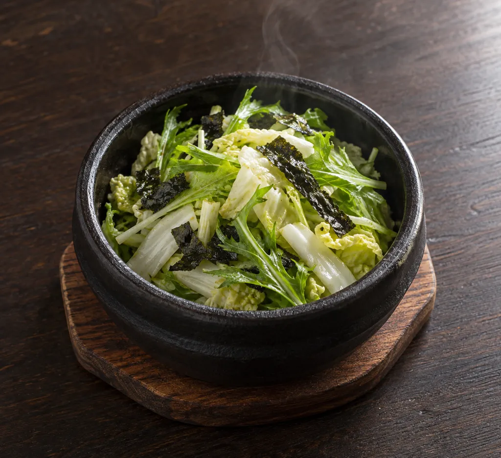 白菜と水菜ののり入りチョレギサラダの完成イメージ