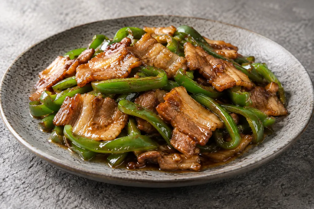 豚バラ肉とピーマンのサムギョプサル炒めの完成イメージ
