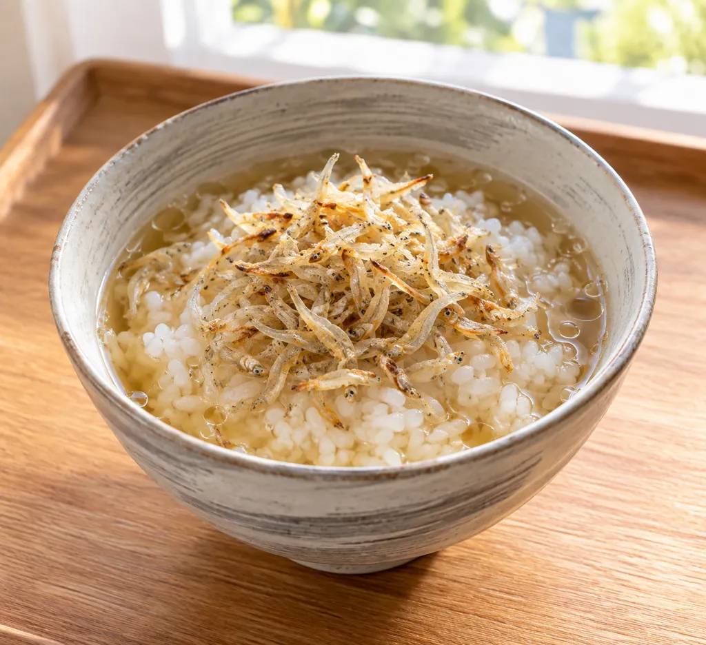 ちりめんじゃこのだし茶漬けの完成イメージ