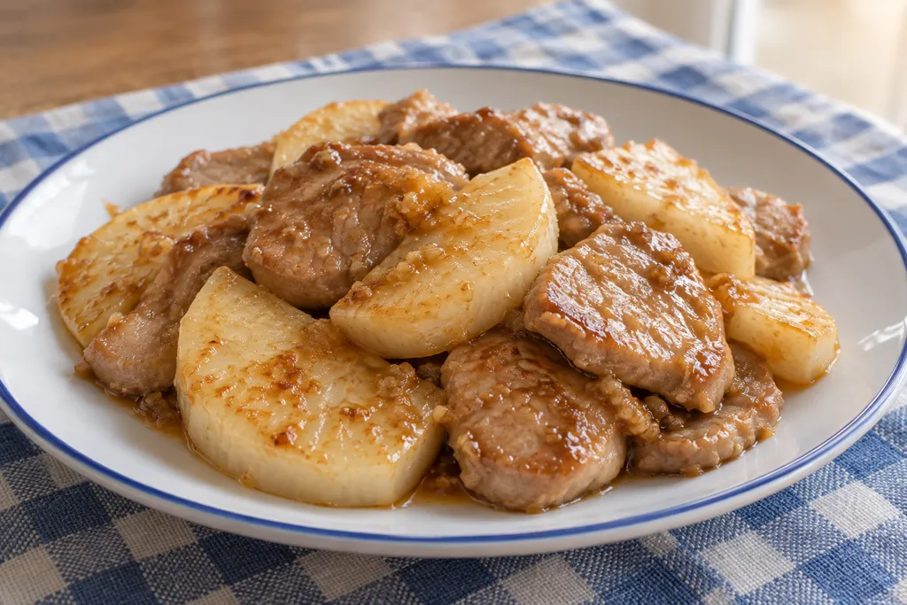 豚ヒレ肉と長芋のさっぱり味噌炒めの完成イメージ