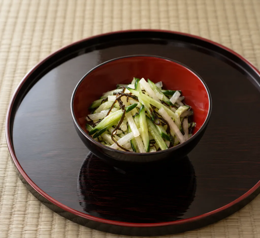 きゅうりと大根の塩昆布和えの完成イメージ