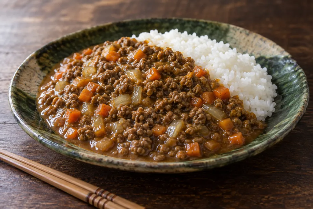 牛肉と玉ねぎのそぼろカレーの完成イメージ
