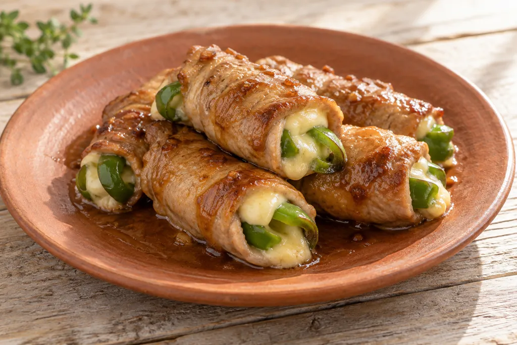 豚ロースとピーマンのチーズ巻き焼きの完成イメージ