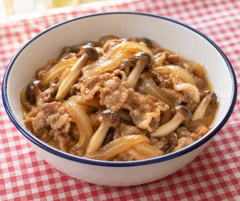 豚こま肉としめじのこく旨ソース煮の完成イメージ