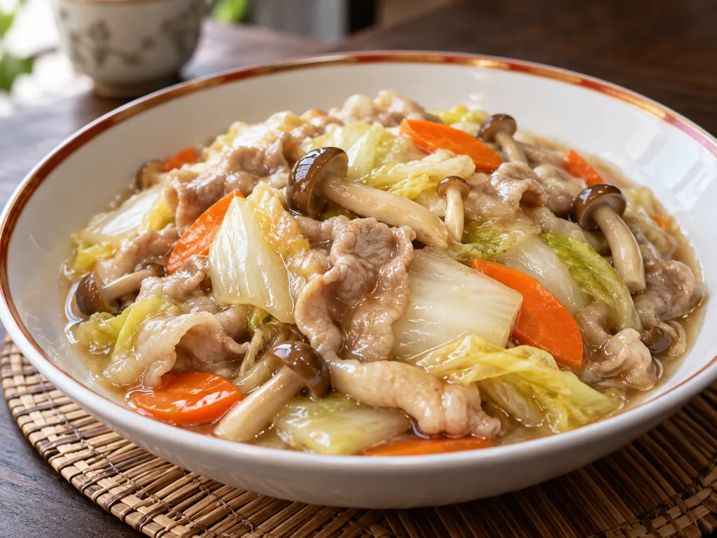 豚バラ肉と白菜の八宝菜あんの完成イメージ