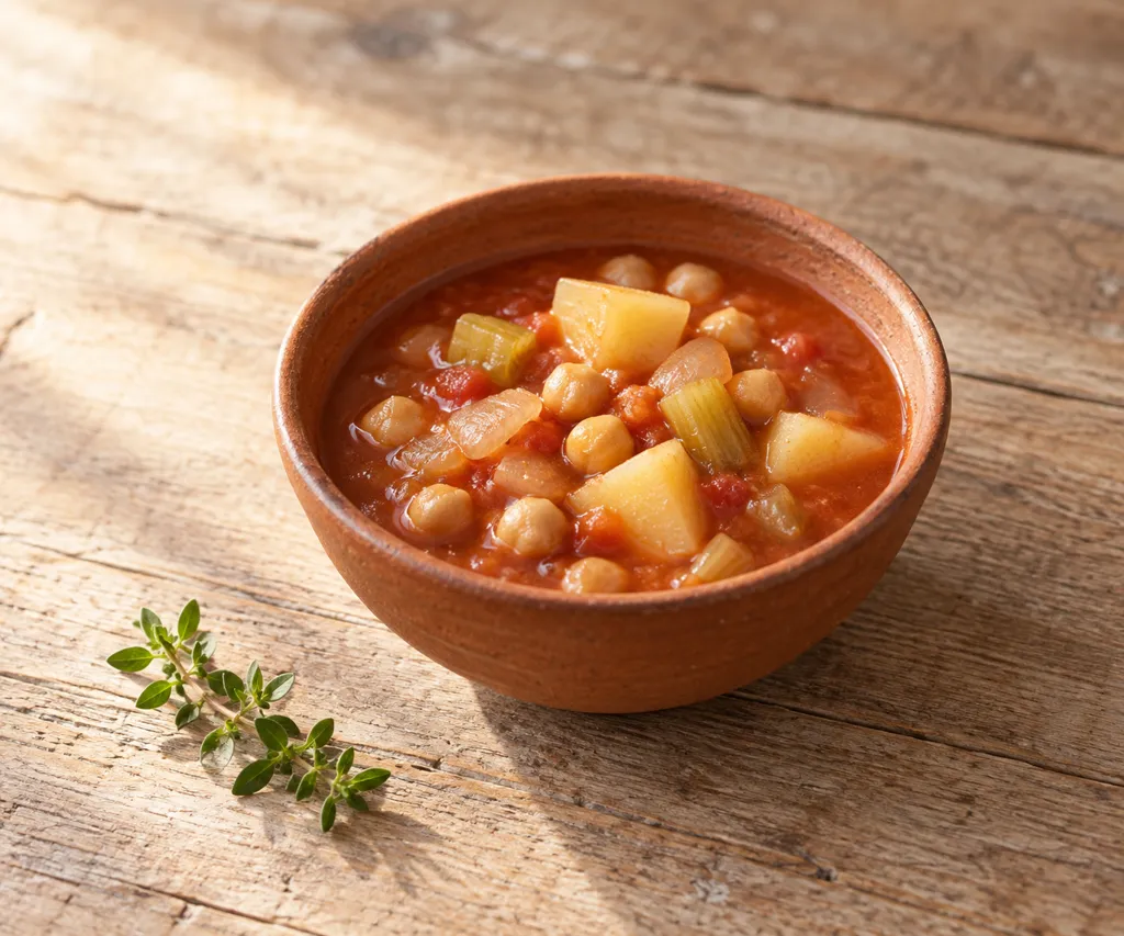 じゃがいもとひよこ豆のミネストローネの完成イメージ